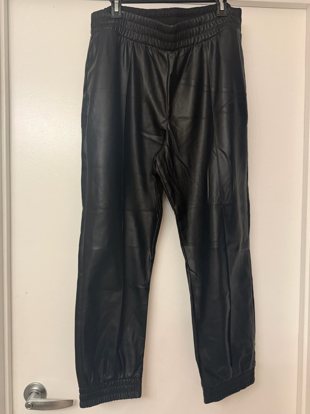 Express Women’s Black Faux Leather Joggers